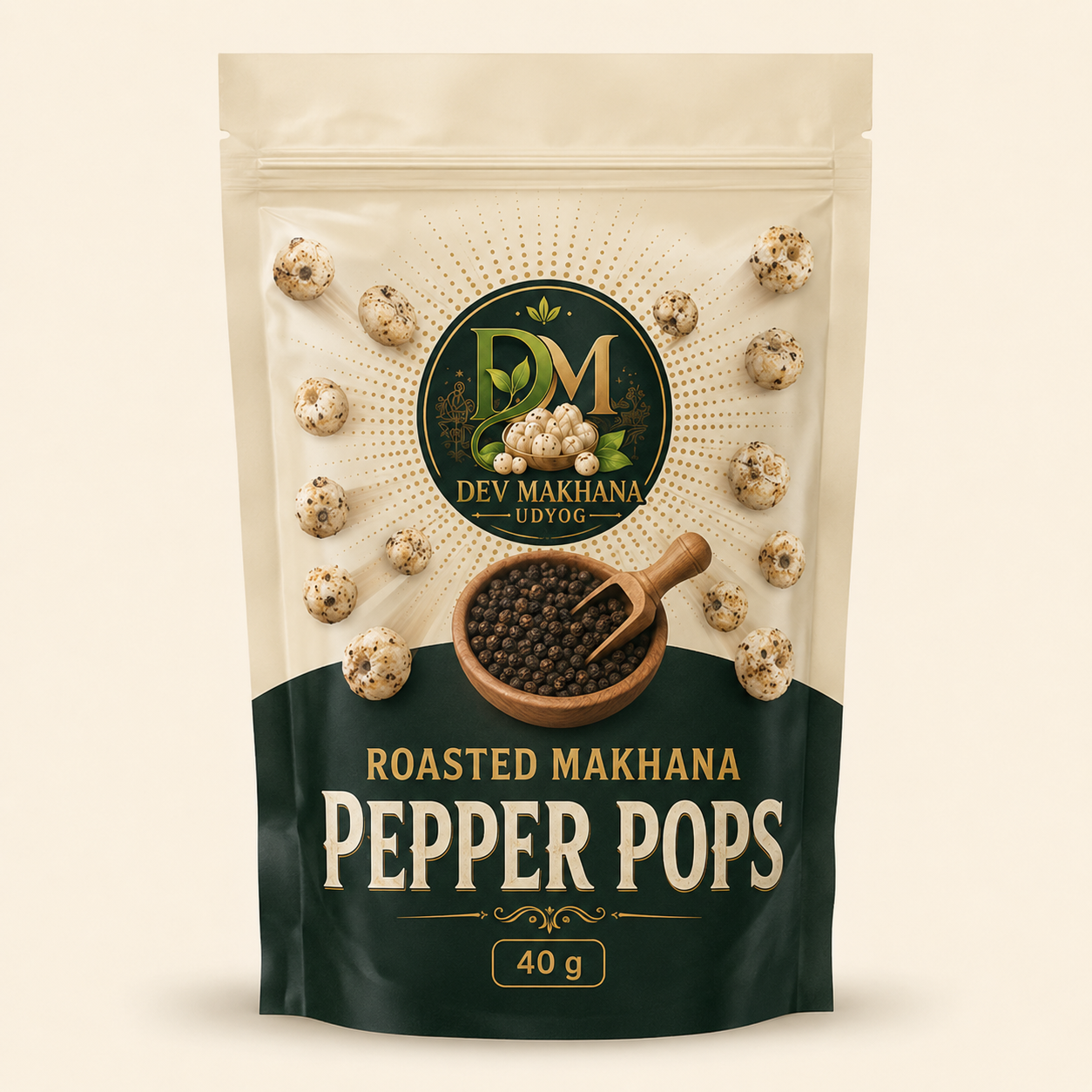 Roasted Makhana Snacks (Pepper Pops) (40 g)